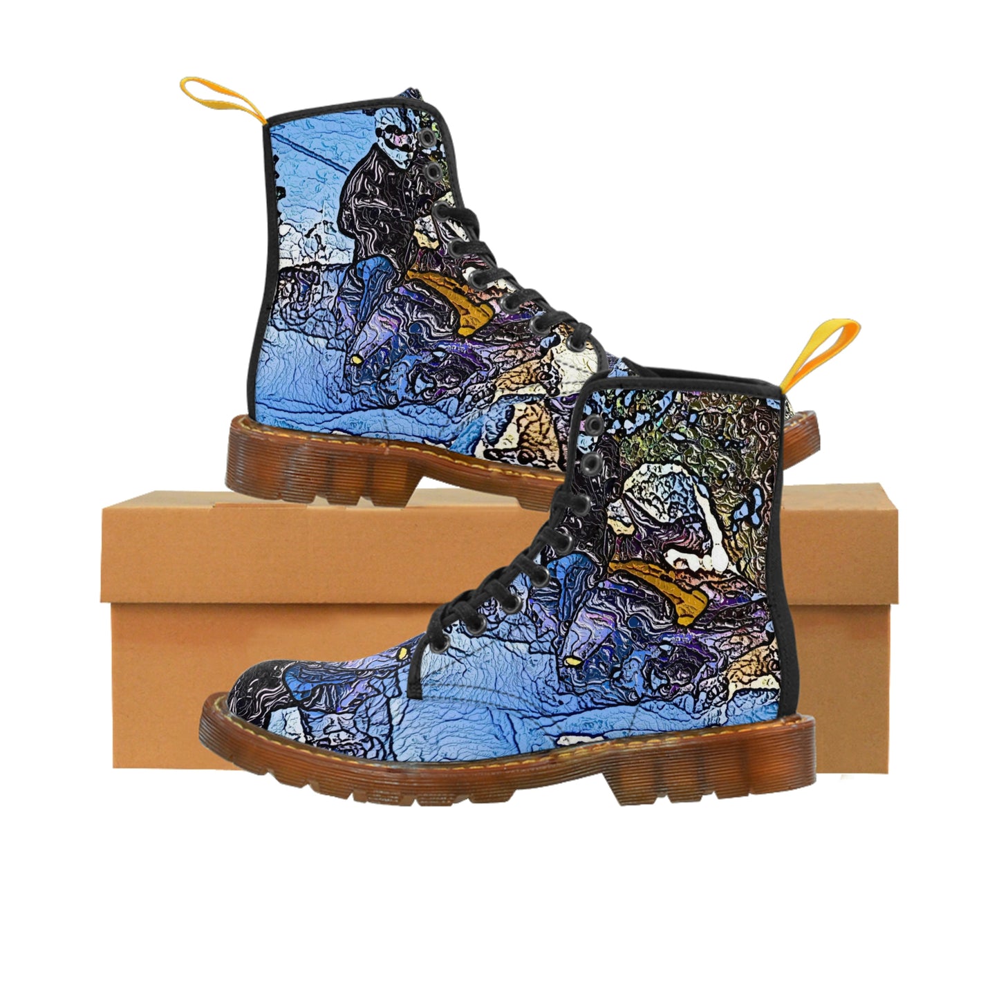 Women's Canvas Boots ... Blasting Through-The-Powder ... 'Central Idaho Mounains ... ' 2Dec22 ...