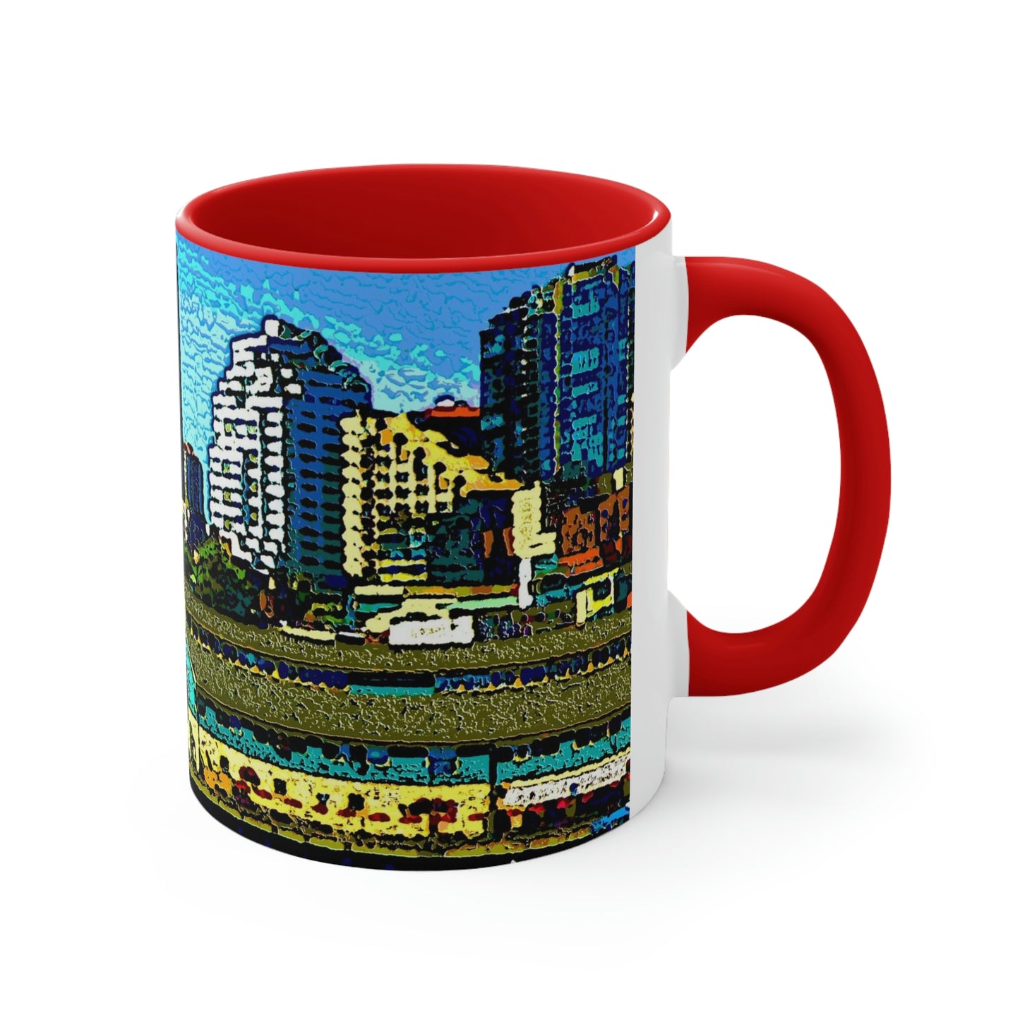 Accent Coffee Mug, 11oz ... That Classic Wheel ... 'Seattle's Wheel' ... & An Old Classic Waterside Vendors ...  'Family Archives' ... Original Works ...
