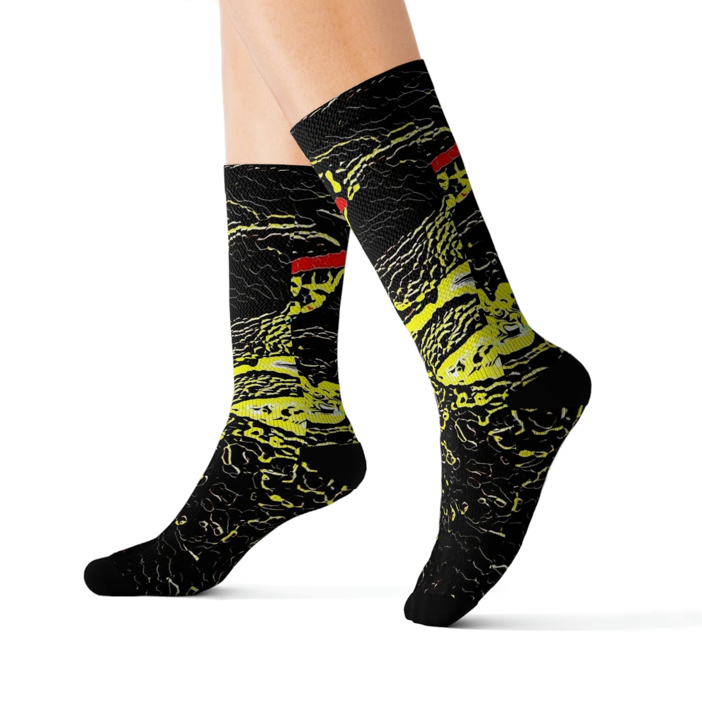 Sublimation Socks ... "Snow Vehicle In Snow Storm At-Rest" ... Circa 12Mar23 ... Central Idaho ... 18-Hours Rendering Time: Original Works ...