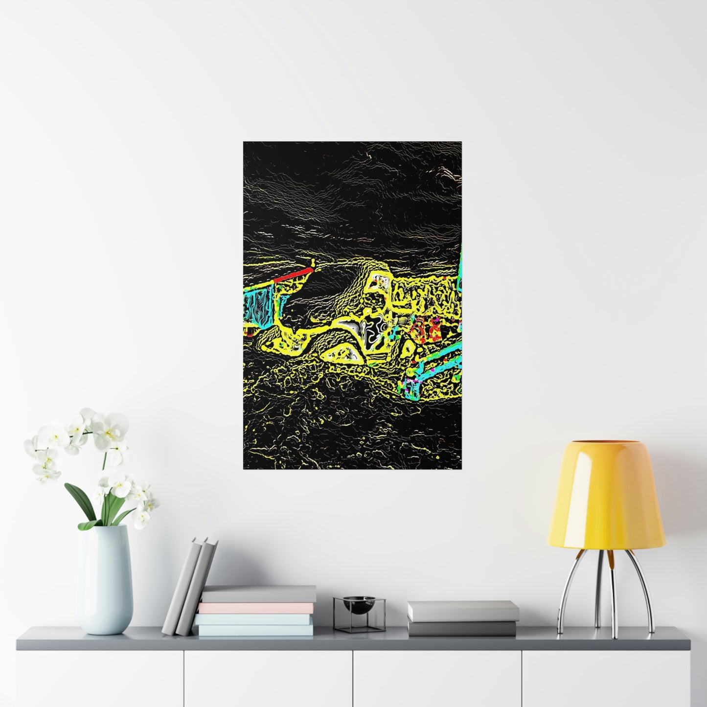 Premium Matte Vertical Posters ... "Snow Vehicle In Snow Storm At-Rest" ... Circa 12Mar23 ... Central Idaho ... 18-Hours Rendering Time: Original Works ...