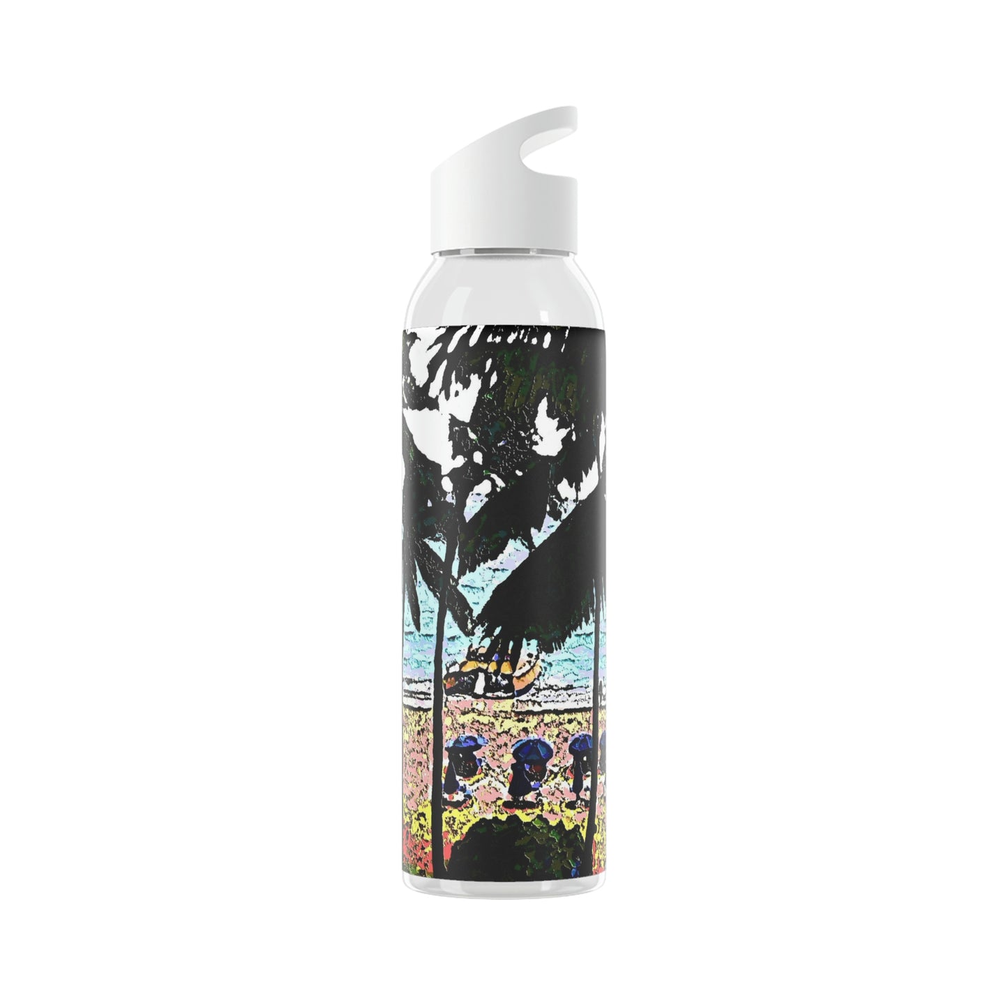 Sky Water Bottle ... "A Beautiful Beach Amongst The Palms" ... The Outrigger Waikiki, Honolulu, Oahu ... Original Works ...