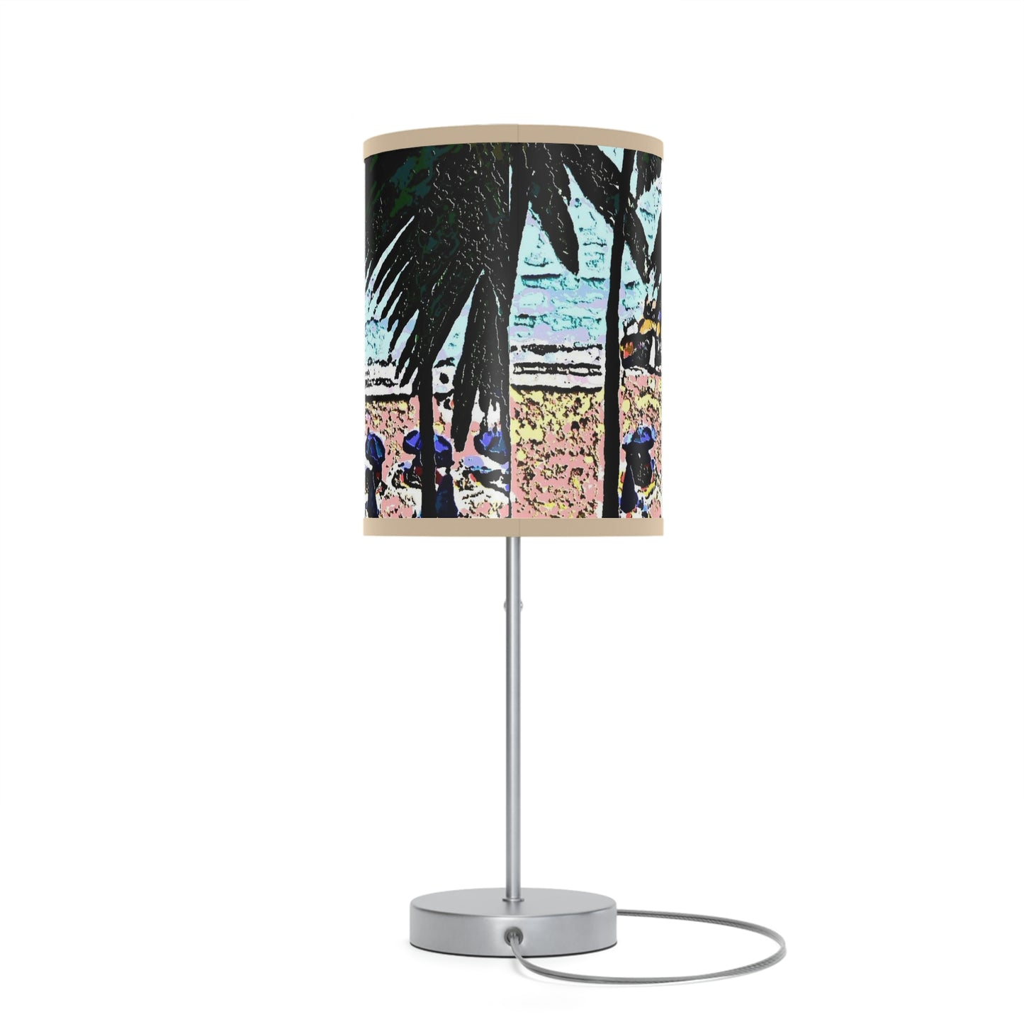 Lamp on a Stand, US|CA plug ... "A Beautiful Beach Amongst The Palms" ... The Outrigger Waikiki, Honolulu, Oahu ... Original Works ...