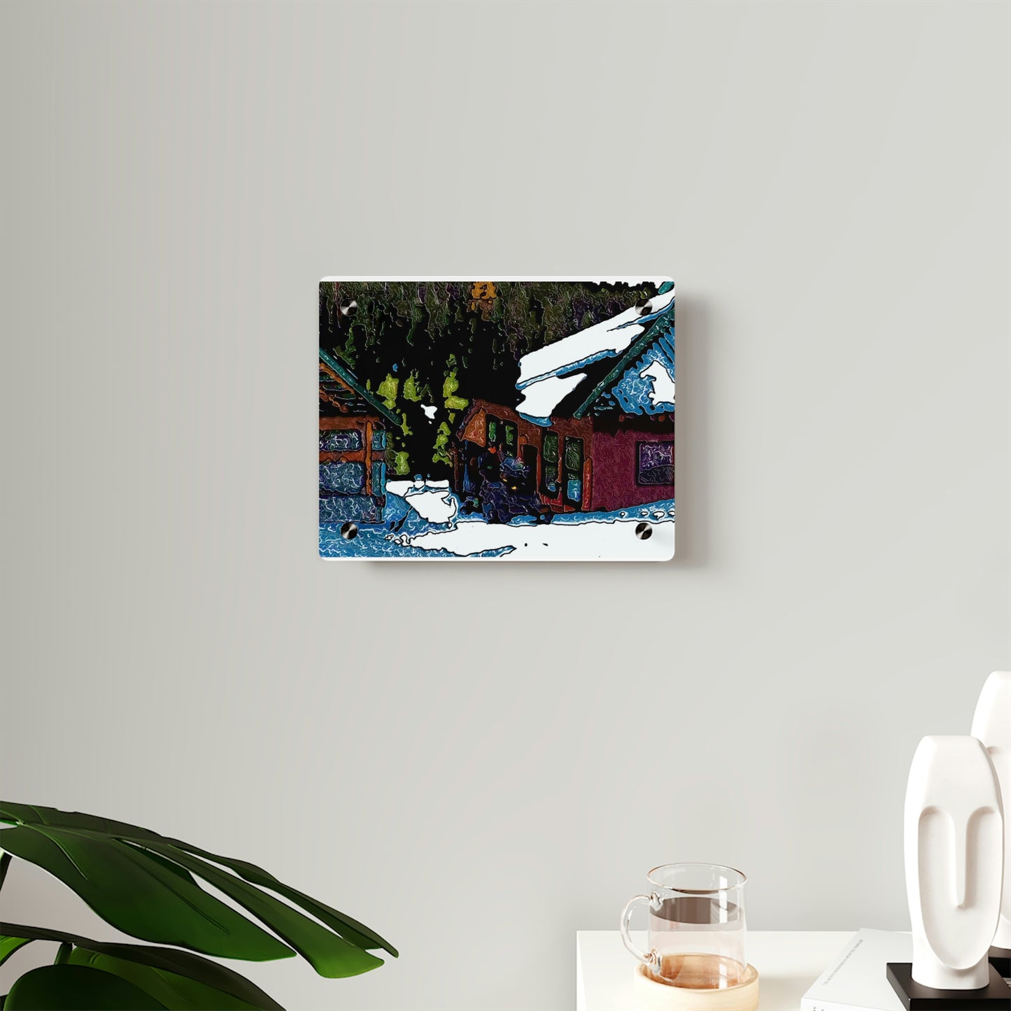 Acrylic Wall Art Panels ... "A Rider Passeth-Through-It" ... Colors Galore & A Bit Of Impressionism ... Original Works. Winter 2021. Central Idaho. Rendering Time: 12 Hours ...
