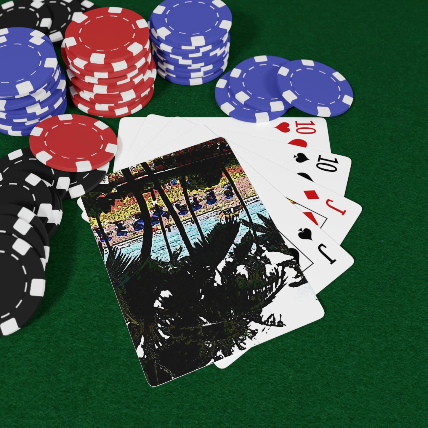 Custom Poker Cards ... "A Beautiful Beach Amongst The Palms" ... The Outrigger Waikiki, Honolulu, Oahu ... Original Works ...