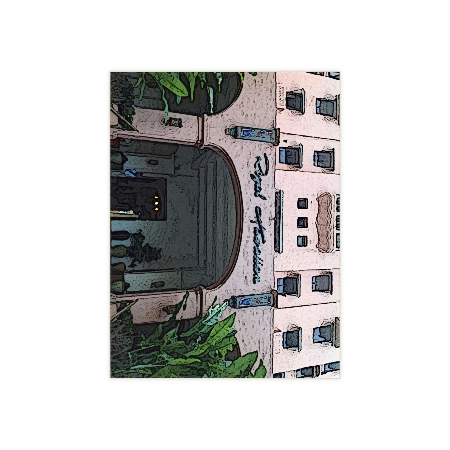 Ceramic Photo Tile ...  "La Grande Entree" At: 'The Pink Palace' ... The Royal Hawai'ian ... Honolulu, HI ... '27Oct2014' ... Original Works ...