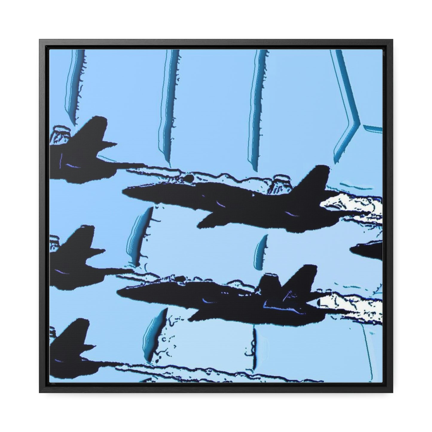 Gallery Canvas Wraps, Square Frame ... Seattle Seafair ..."Blue Angels Run Over Lake Washington" ... Circa Mid 1980's ... Dr FJ Holt ... Original Works ...