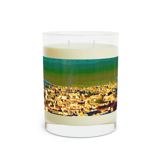 Scented Candle - Full Glass, 11oz ...  Au Paris ... "Along The River Seine" ... Barbara Joan Bonnel-Holt: 1972 ... Original Works ...