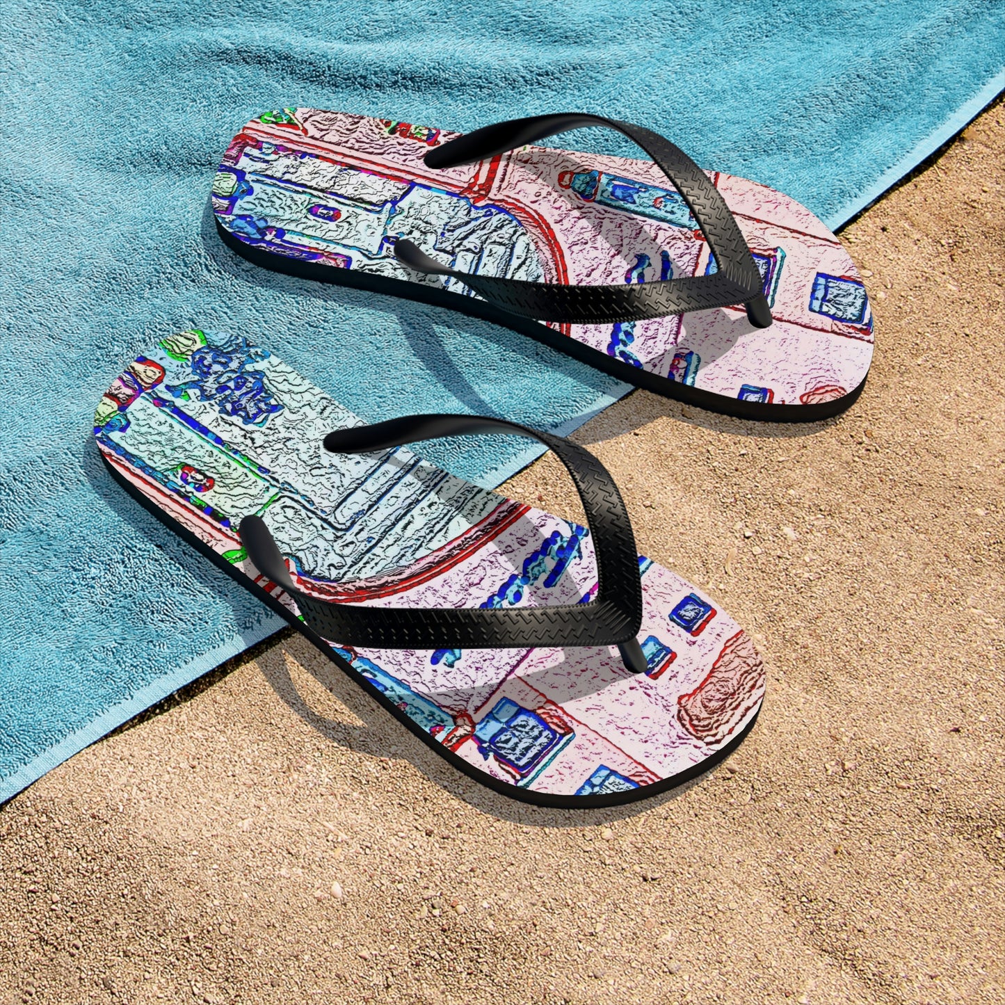 Unisex Flip-Flops ... "La Grande Entree" At: 'The Pink Palace' ... The Royal Hawai'ian ... Honolulu, HI ... '27Oct2014' ... Original Works ...