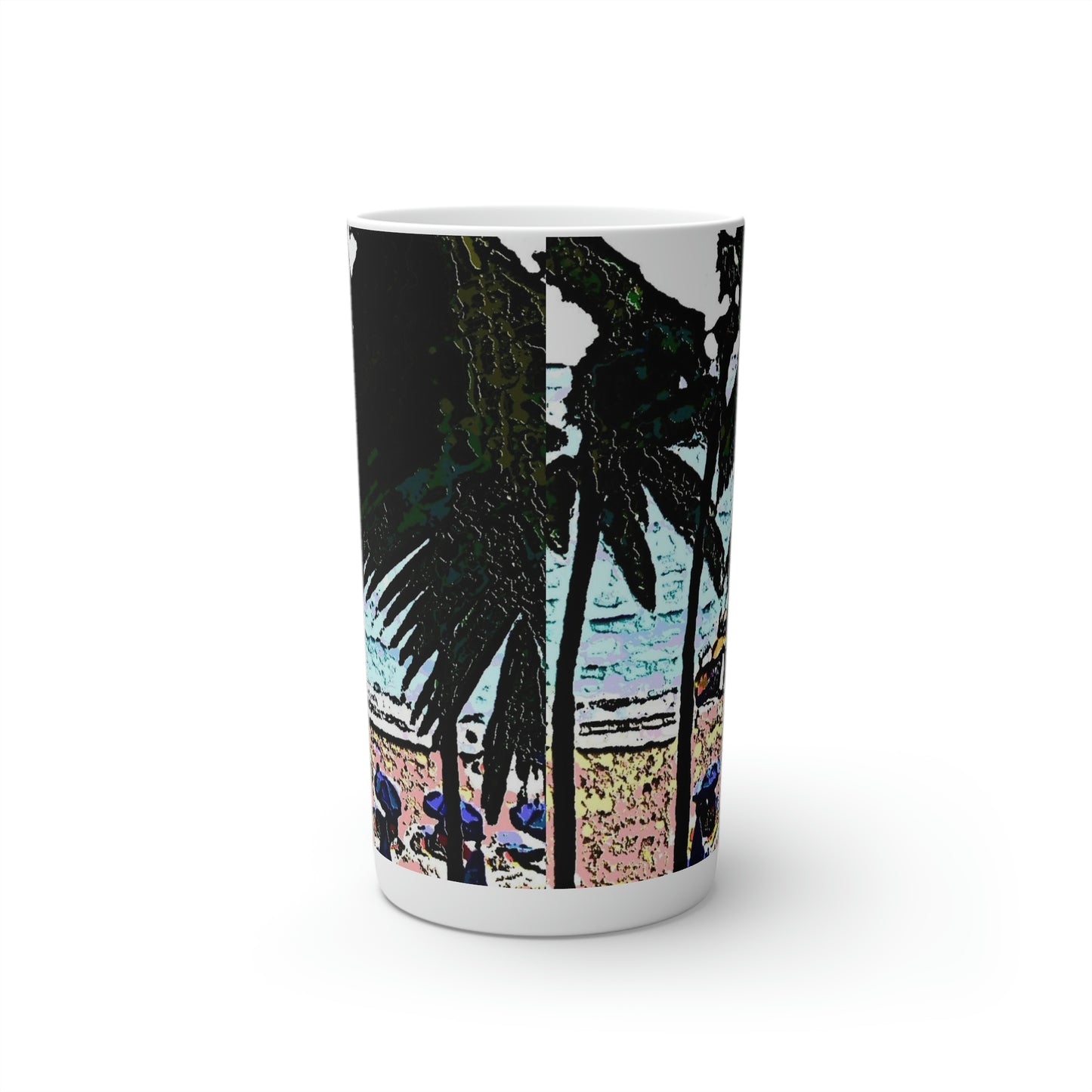 Conical Coffee Mugs (3oz, 8oz, 12oz) ... "A Beautiful Beach Amongst The Palms" ... The Outrigger Waikiki, Honolulu, Oahu ... Original Works ...