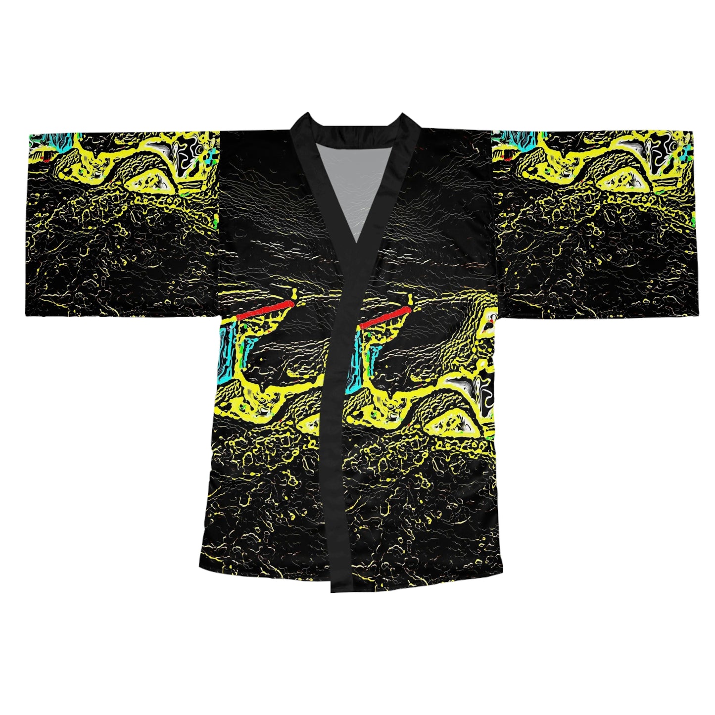 Long Sleeve Kimono Robe (AOP) ... "Snow Vehicle In Snow Storm At-Rest" ... Circa 12Mar23 ... Central Idaho ... 18-Hours Rendering Time: Original Works ...