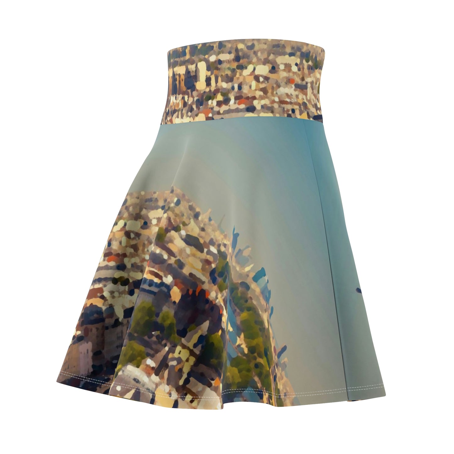 Women's Skater Skirt ... Au Paris ... "Along The River Seine" ... Barbara Joan Bonnell-Holt: 1972 ... Original Works ...