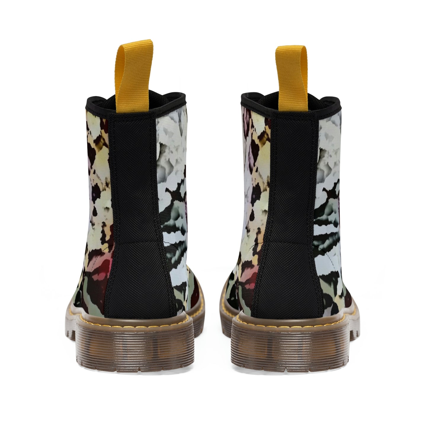 Women's Canvas Boots ... "A Friendly Flower" ... Pointsettia 'Pointing' ... Original Works ... (Supplied Photograph) ...
