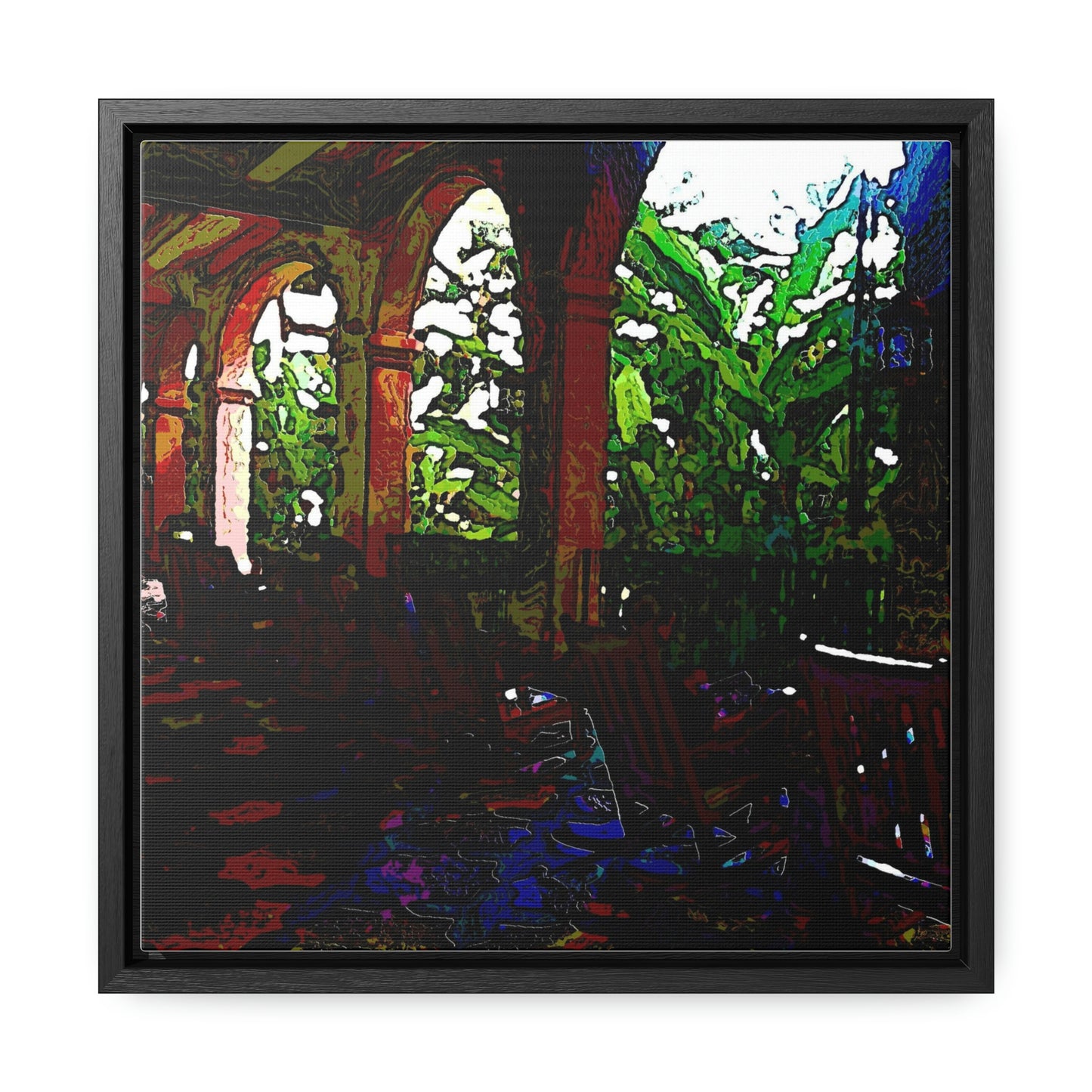 Gallery Canvas Wraps, Square Frame ...  Lanai & Rocking Chairs At: 'The Pink Palace' ... The Royal Hawai'ian ... Honolulu, HI ... '27Oct2014' ... Original Works ...