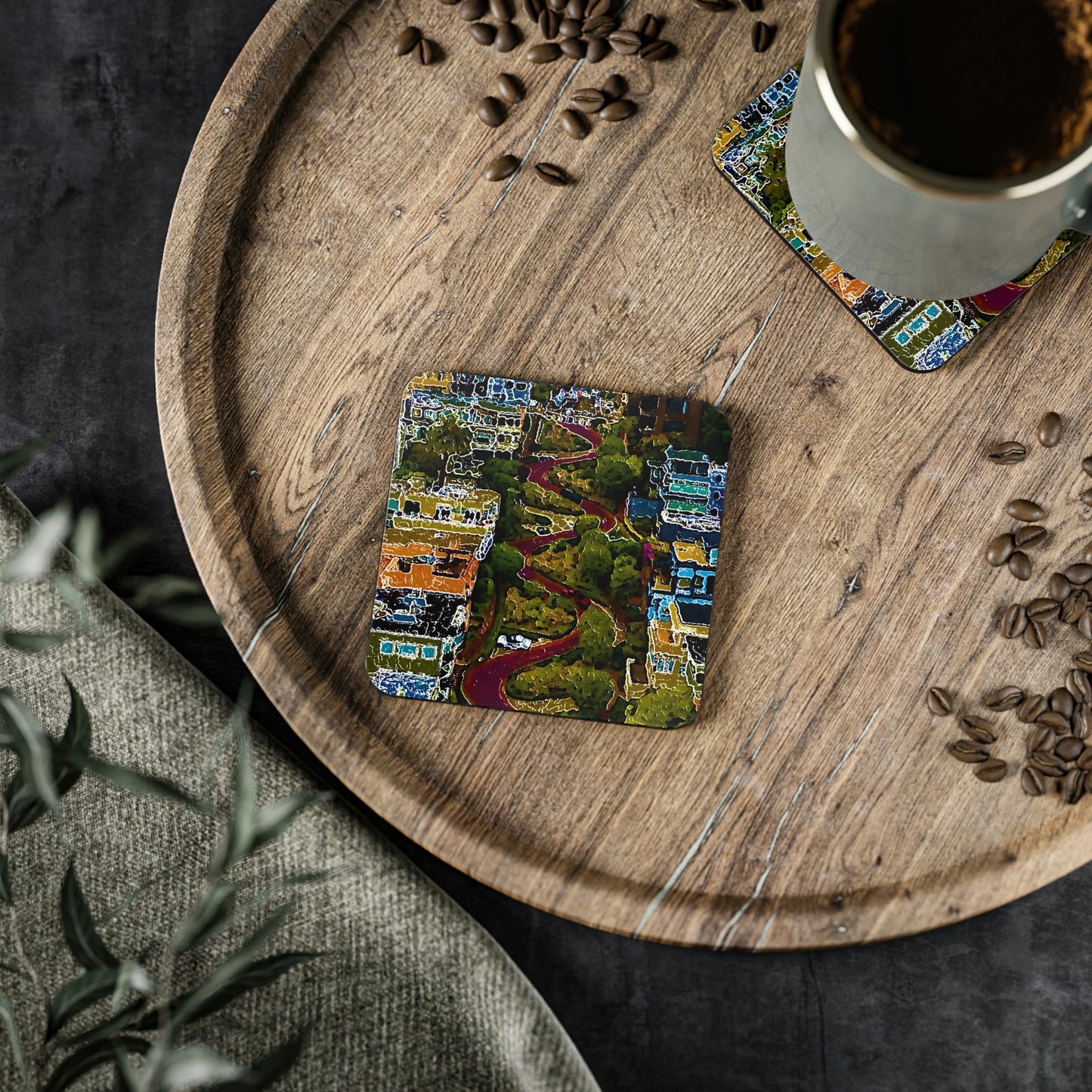 Coasters ... A Crazy Street ... 'Eight Winding Curve-Switchbacks' ... "Lombard Street, San Francisco, CA' ... Family Archives: 1970's ... Original Works ...