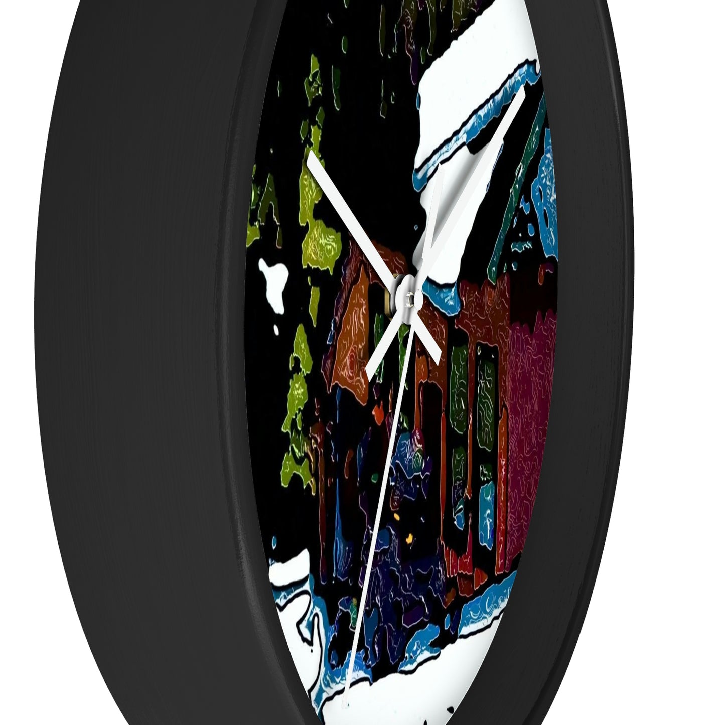 Wall clock ... "A Rider Passeth-Through-It" ... Colors Galore & A Bit Of Impressionism ... Original Works. Winter 2021. Central Idaho. Rendering Time: 12 Hours ...