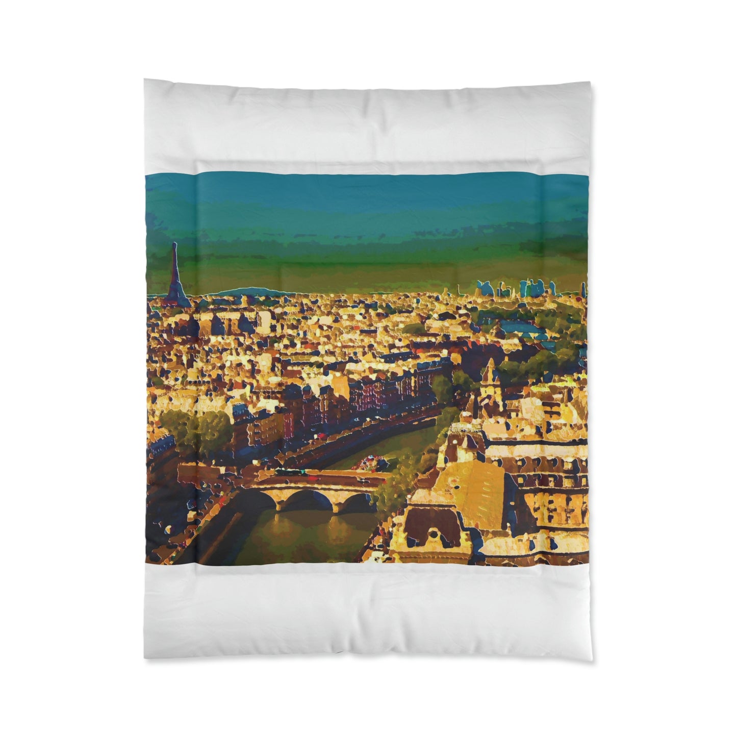 Comforter ...  Au Paris ... "Along The River Seine" ... Barbara Joan Bonnel-Holt: 1972 ... Original Works ...