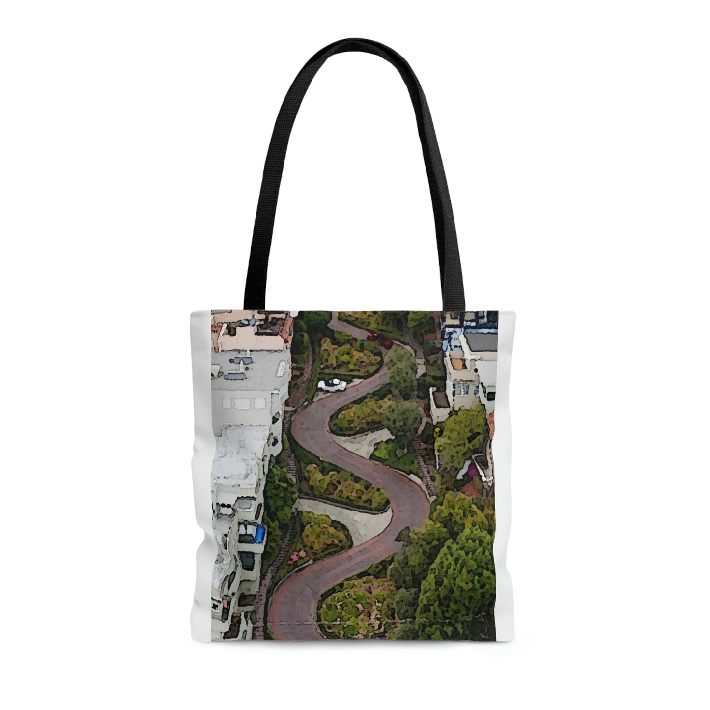 AOP Tote Bag ... A Crazy Street ... 'Eight Winding Curve-Switchbacks' ... "Lombard Street, San Francisco, CA' ... Family Archives: 1970's ... Original Works ...