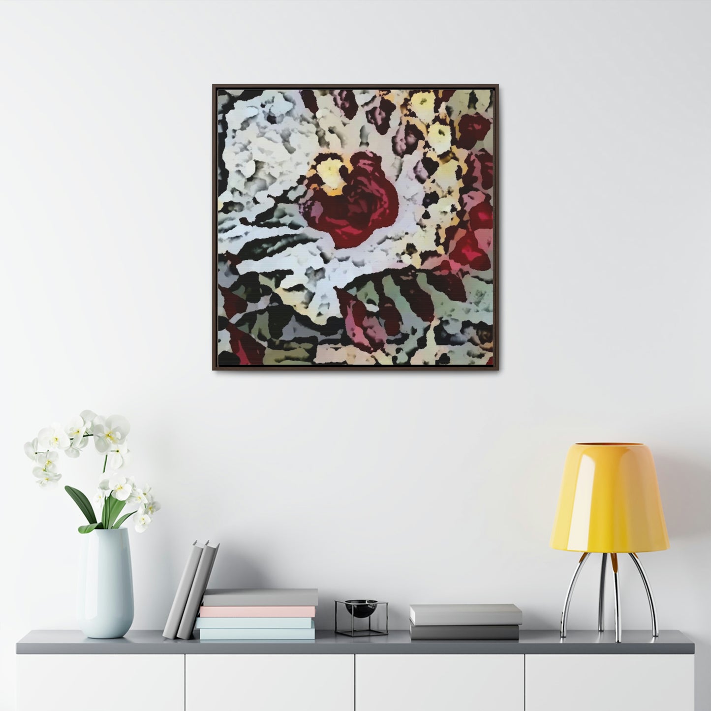 Gallery Canvas Wraps, Square Frame ... "A Friendly Flower" ... Pointsettia 'Pointing' ... Original Works ... (Supplied Photograph) ...