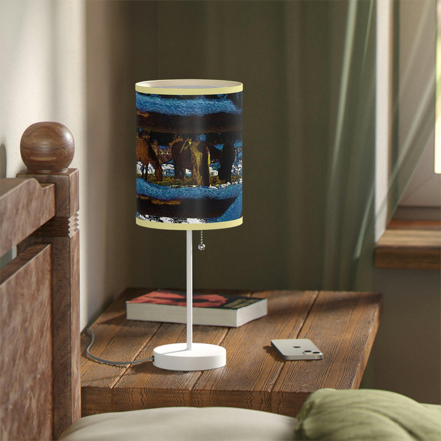 Lamp on a Stand, US|CA plug ... Corraled Horses In Winter ... Central Idaho, 5,600 Ft. Elevation