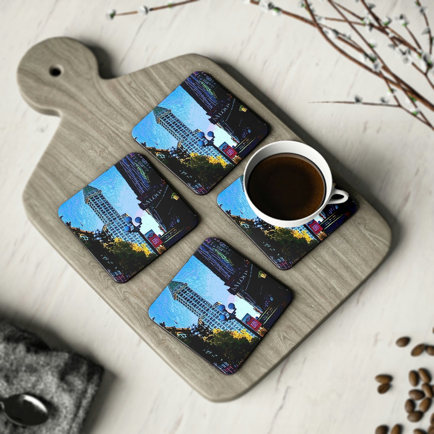Coasters ...  Pioneer Square & Smith Tower ... 'That World Famous View' ... Colleague Supplied Photo ... Original Works ...