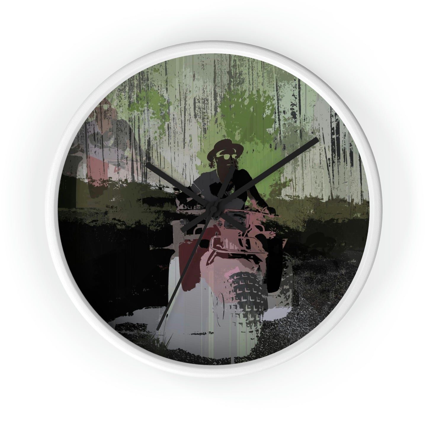 Wall clock ... 3-Wheeln' N' Groovin The Mountain Roads ... Central Idaho ... Original Works ...