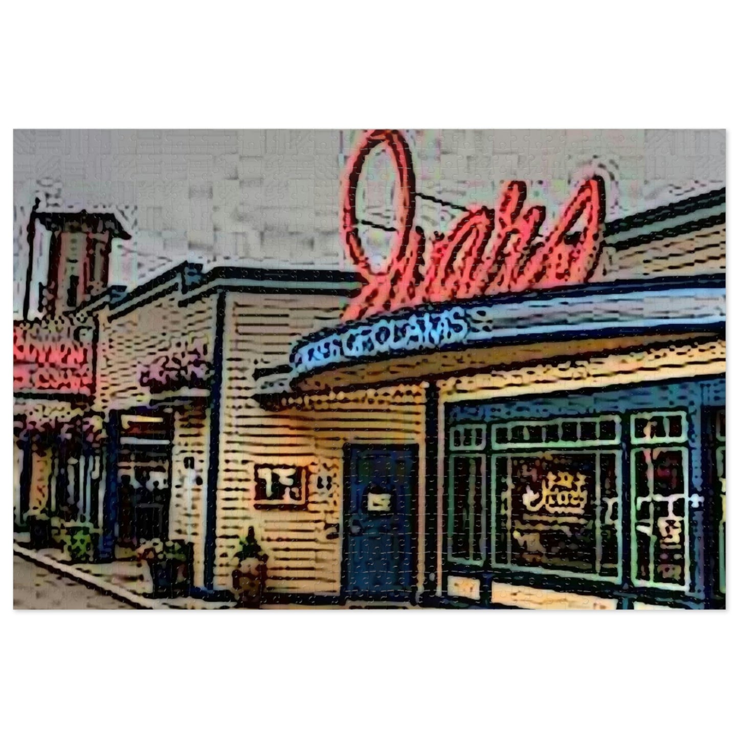 Jigsaw Puzzle (30, 110, 252, 500,1000-Piece) ...  In-A-Hurry & Stressed? ... Remember: Keep "Clam" ... Clam_Happy ...  'Ivars: Seattle Waterfront' ... Personal Archives ... Original Works ...