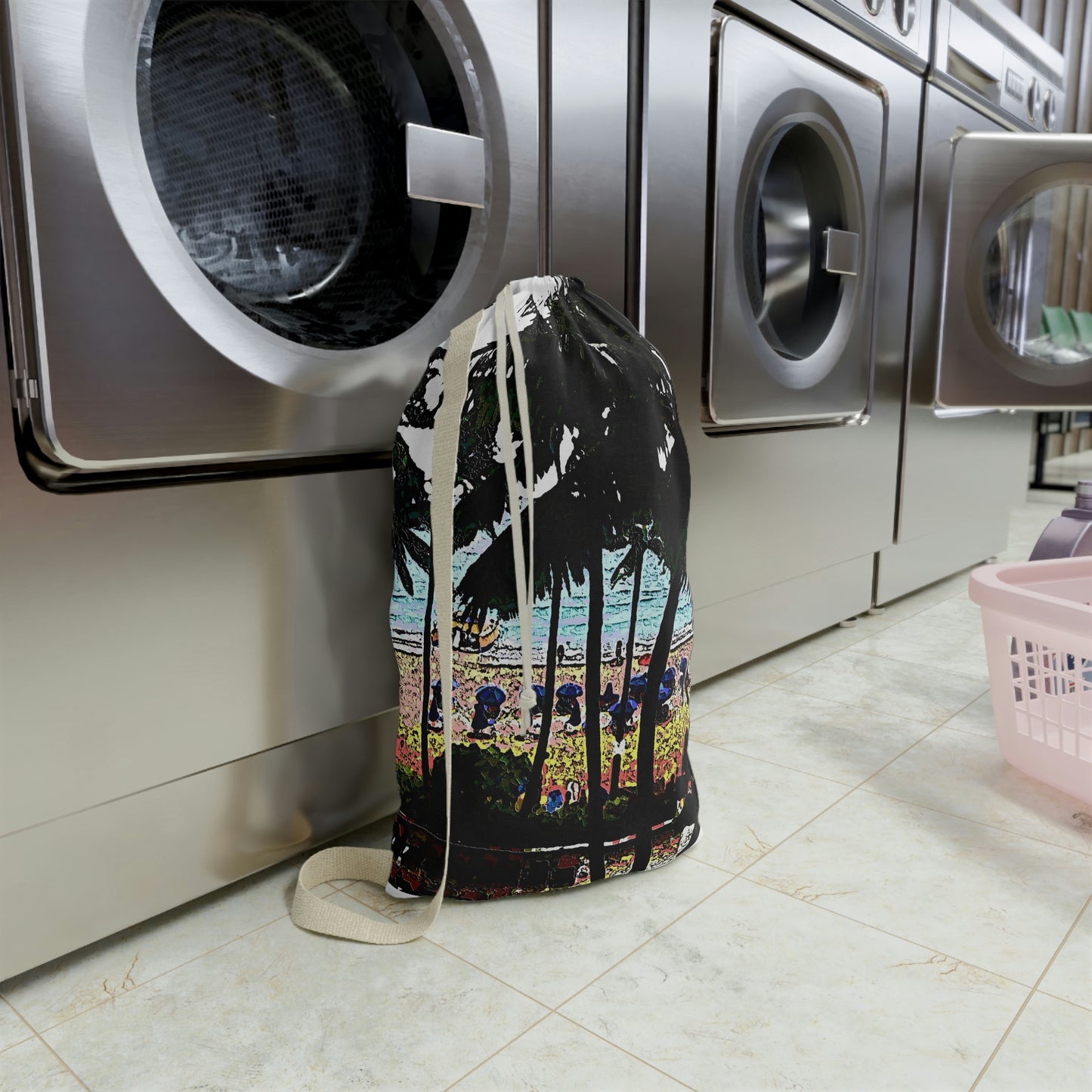 Laundry Bag ... "A Beautiful Beach Amongst The Palms" ... The Outrigger Waikiki, Honolulu, Oahu ... Original Works ...