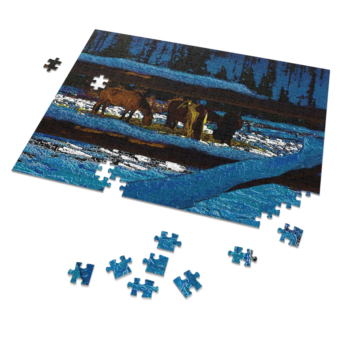 Jigsaw Puzzle (30, 110, 252, 500,1000-Piece) ... A Horse ... A Saddle ...  Foraging Through The Snow ...  An_Asses 'Cry' ... Central Idaho, November 2022 ...  Original Works ...