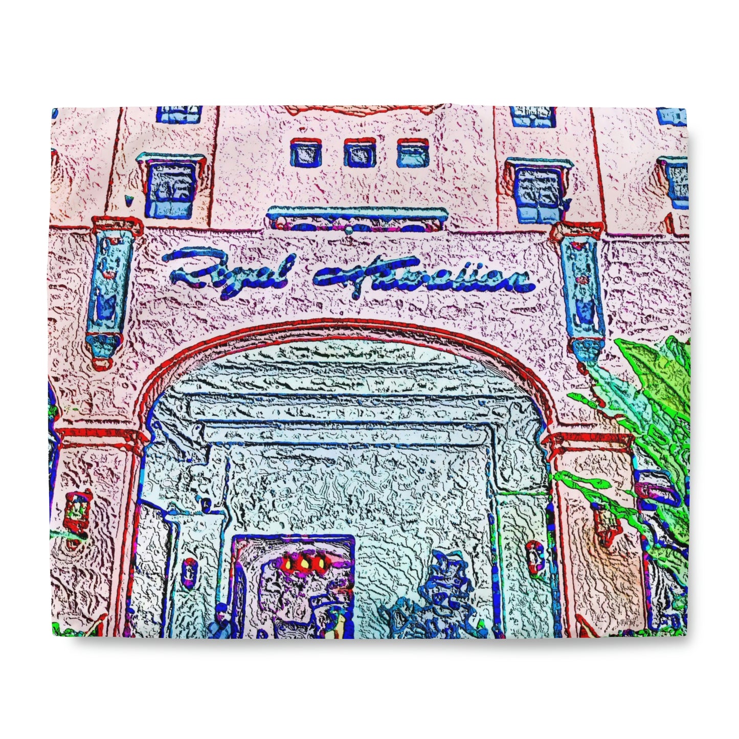 Duvet Cover ... "La Grande Entree" At: 'The Pink Palace' ... The Royal Hawai'ian ... Honolulu, HI ... '27Oct2014' ... Original Works ...