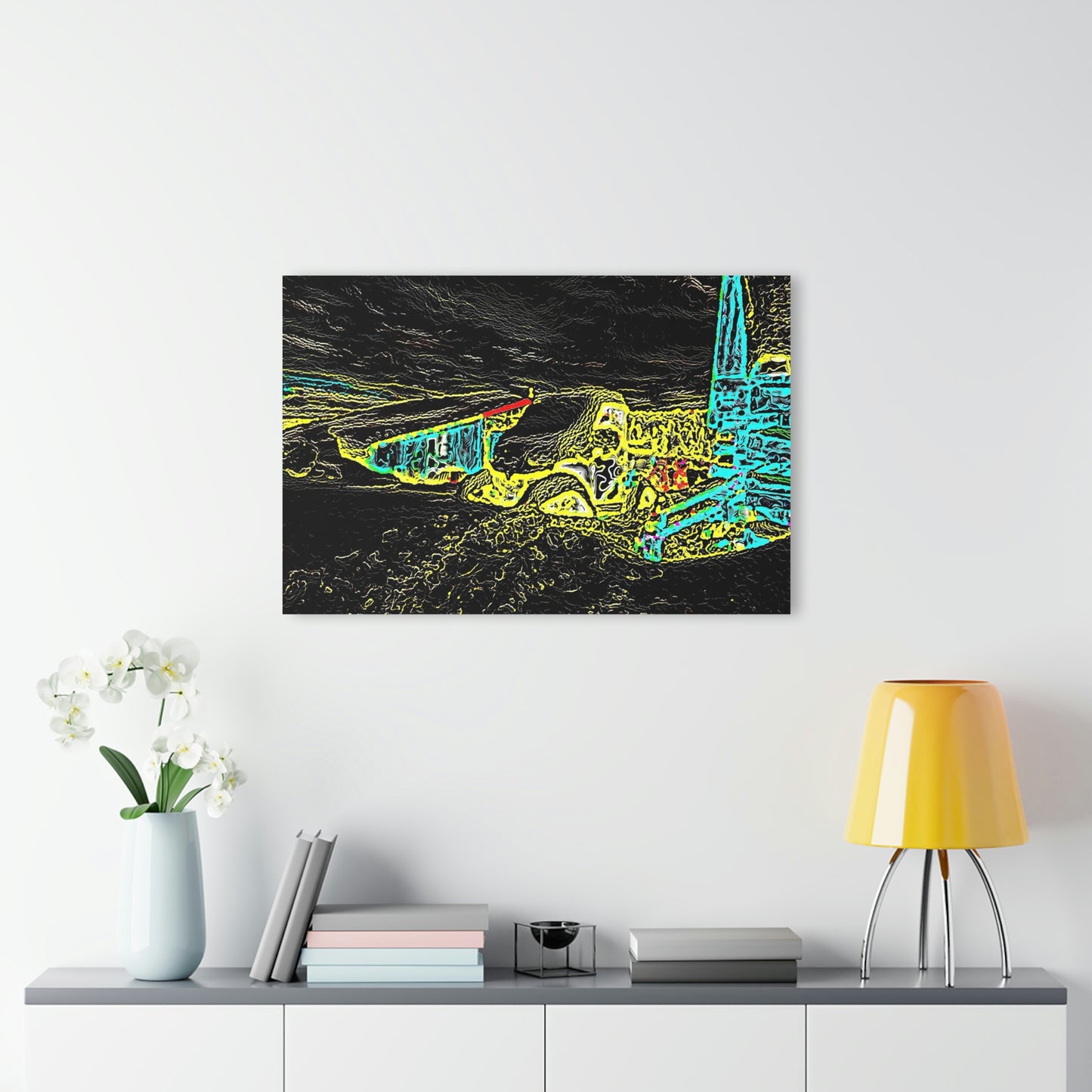 Acrylic Prints (French Cleat Hanging) ... "Snow Vehicle In Snow Storm At-Rest" ... Circa 12Mar23 ... Central Idaho ... 18-Hours Rendering Time: Original Works ...