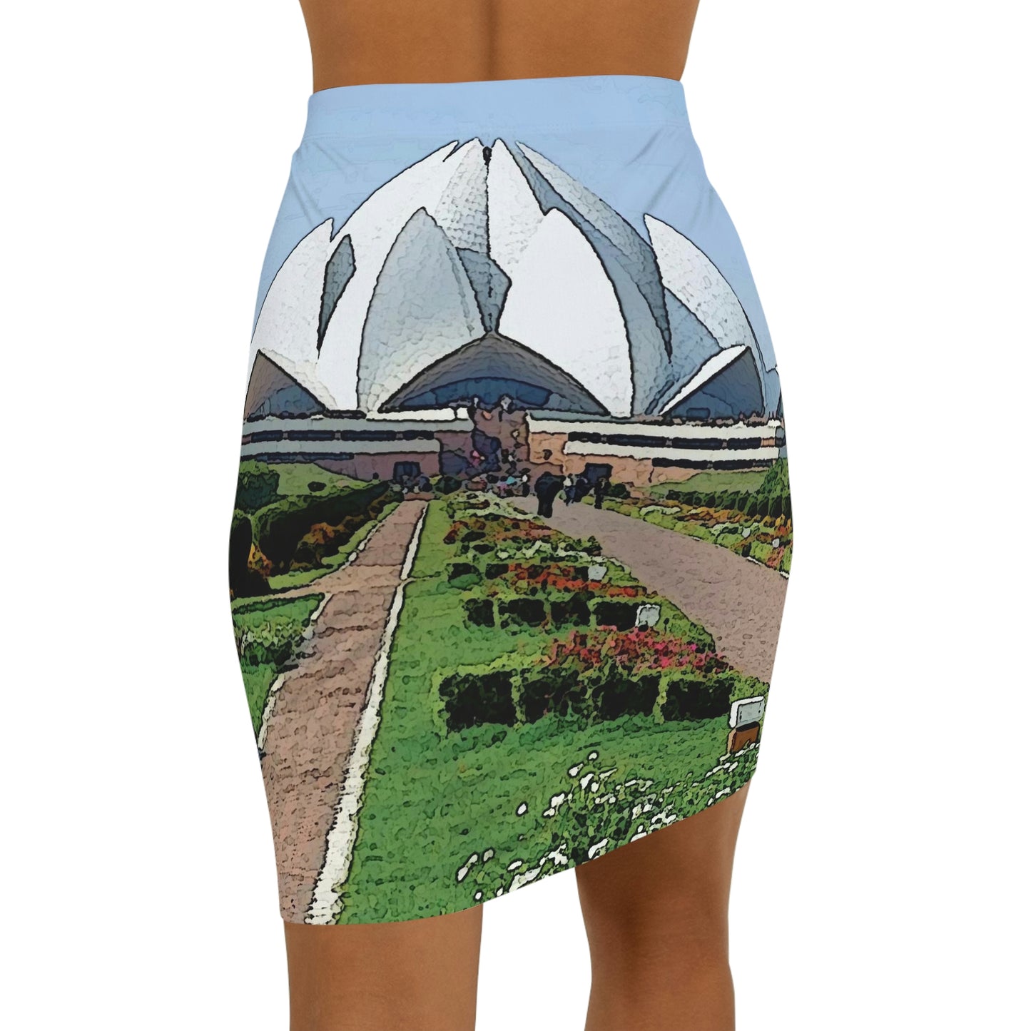 Women's Mini Skirt ... 'Bahai'i House-Of-Worship' ... "Lotus Temple: Delhi, India, 2008" ... Original Works ...