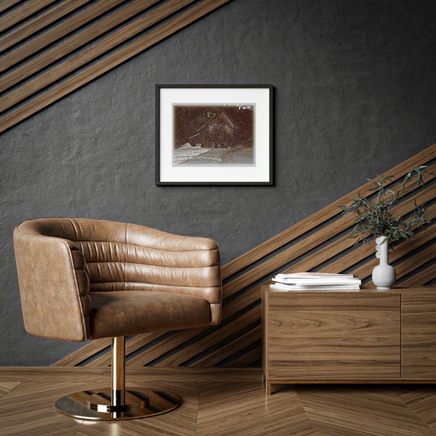 Framed Posters, Matte ... Thanksgiving: And The Turkey Is Roasting & The Snow Is Falling ...