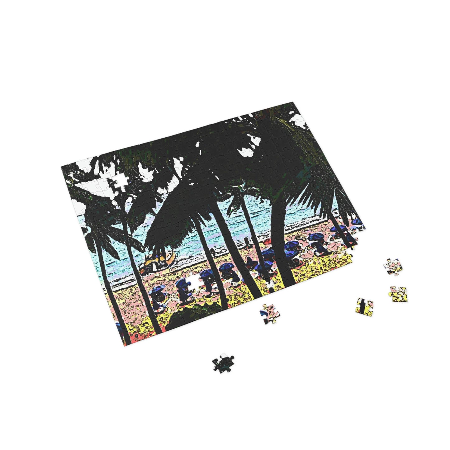 Puzzle (96, 252, 500, 1000-Piece) ...  "A Beautiful Beach Amongst The Palms" ... The Outrigger Waikiki, Honolulu, Oahu ... Original Works ...