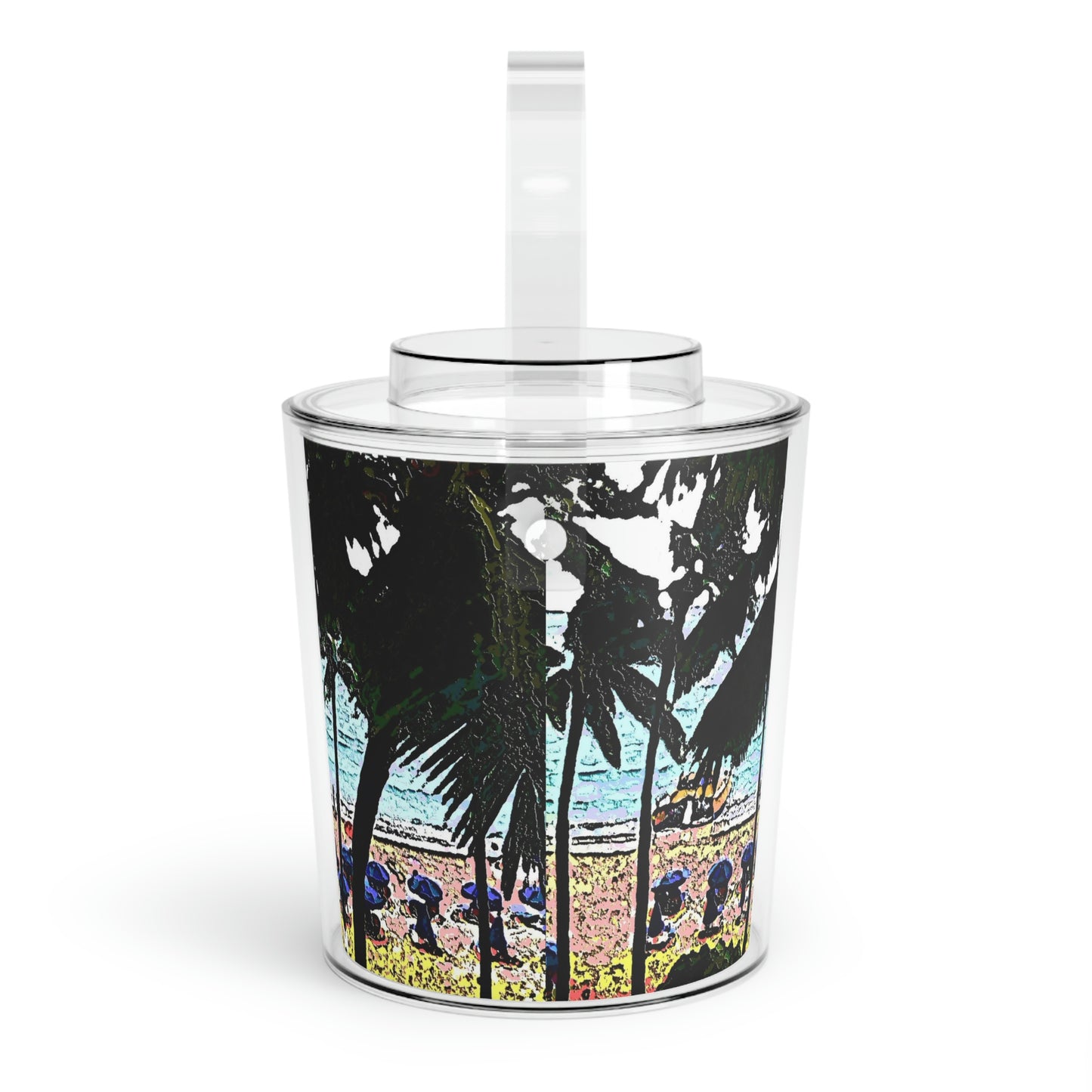 Ice Bucket with Tongs ... "A Beautiful Beach Amongst The Palms" ... The Outrigger Waikiki, Honolulu, Oahu ... Original Works ...