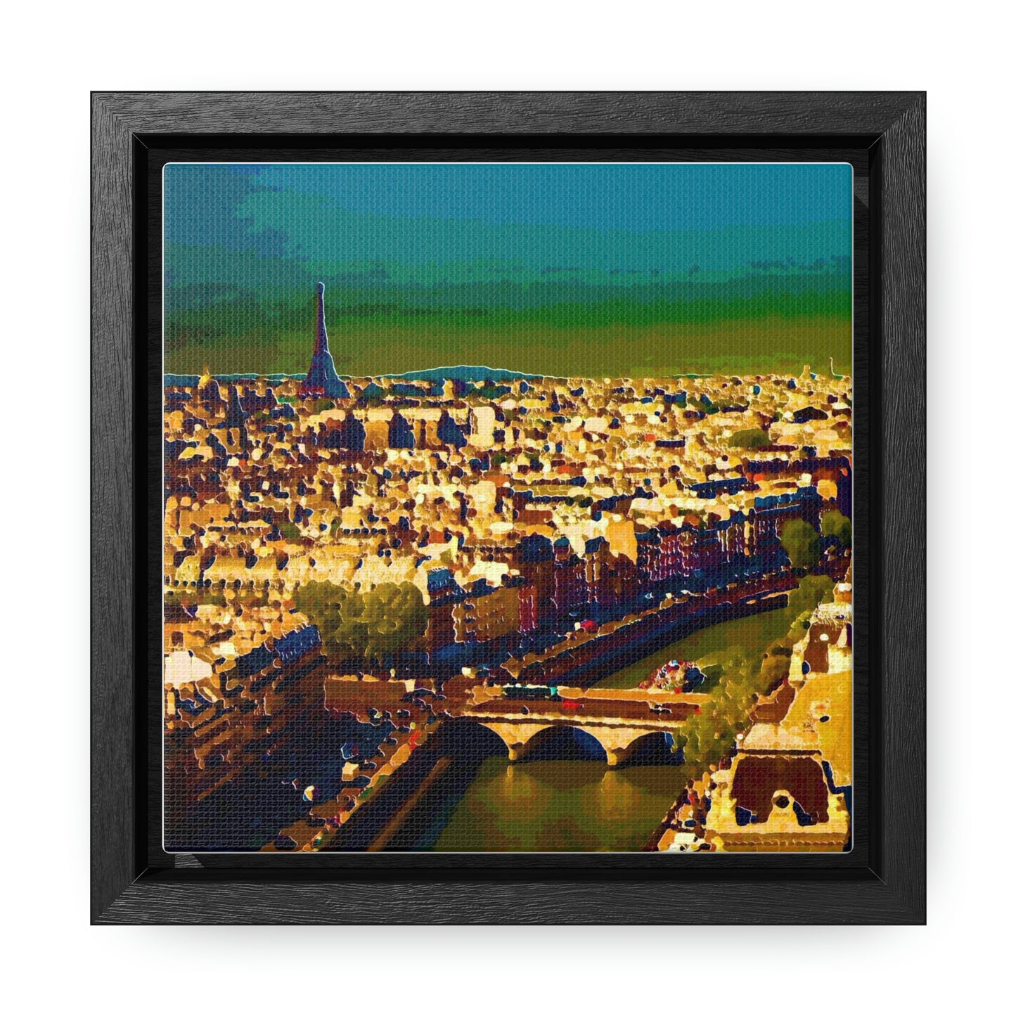 Gallery Canvas Wraps, Square Frame ... Au Paris ... "Along The River Seine" ... Barbara Joan Bonnel-Holt: 1972 ... Original Works ...