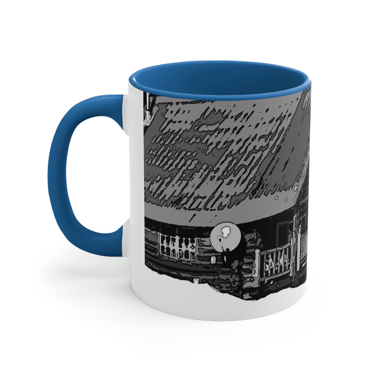 Accent Coffee Mug, 11oz ... A Beautiful Lodge & Back-Country Outfitter In A Mountain Town ... 'Dixie, Idaho, November 2022' ... Original Works ...