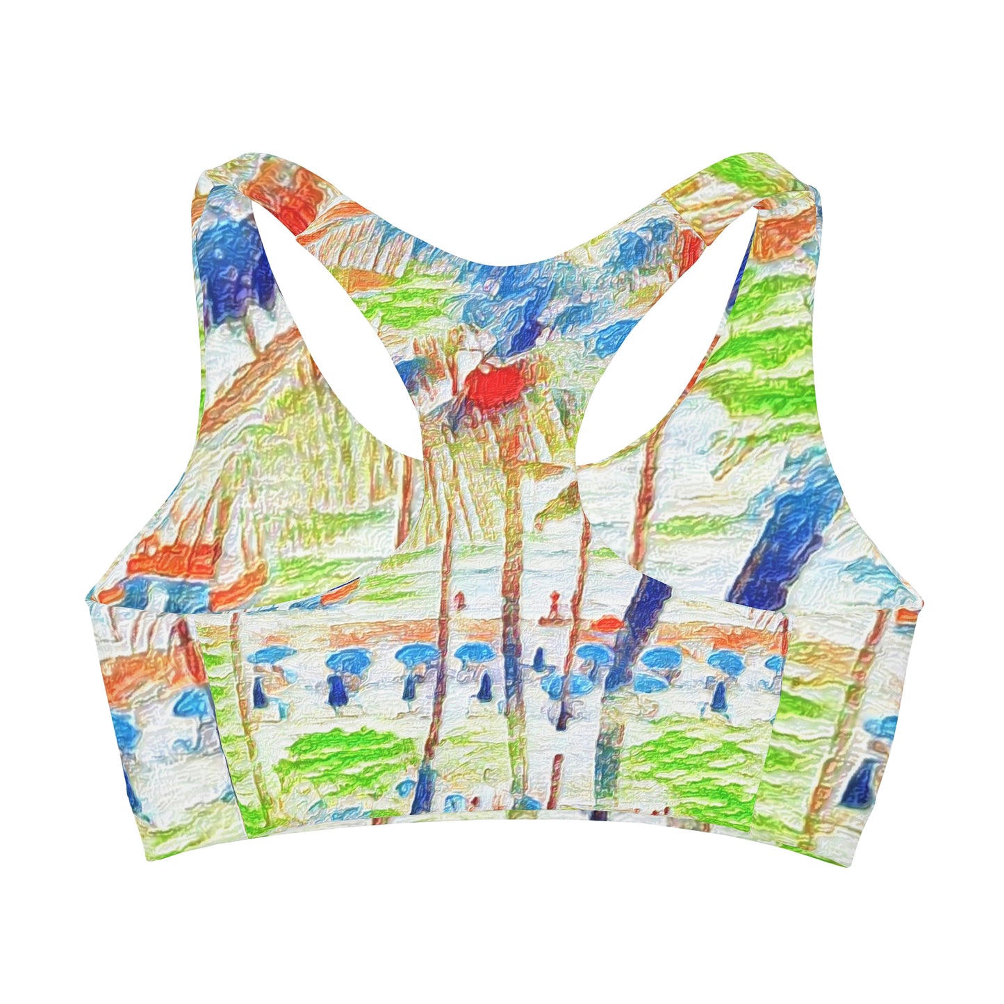 Girls' Double Lined Seamless Sports Bra (AOP) ... "The Royal Hawai'ian: Waikiki Beach_Beach" ... Honolulu, HI ... Ocotber 2014 (Halloween) ... Original Works ...