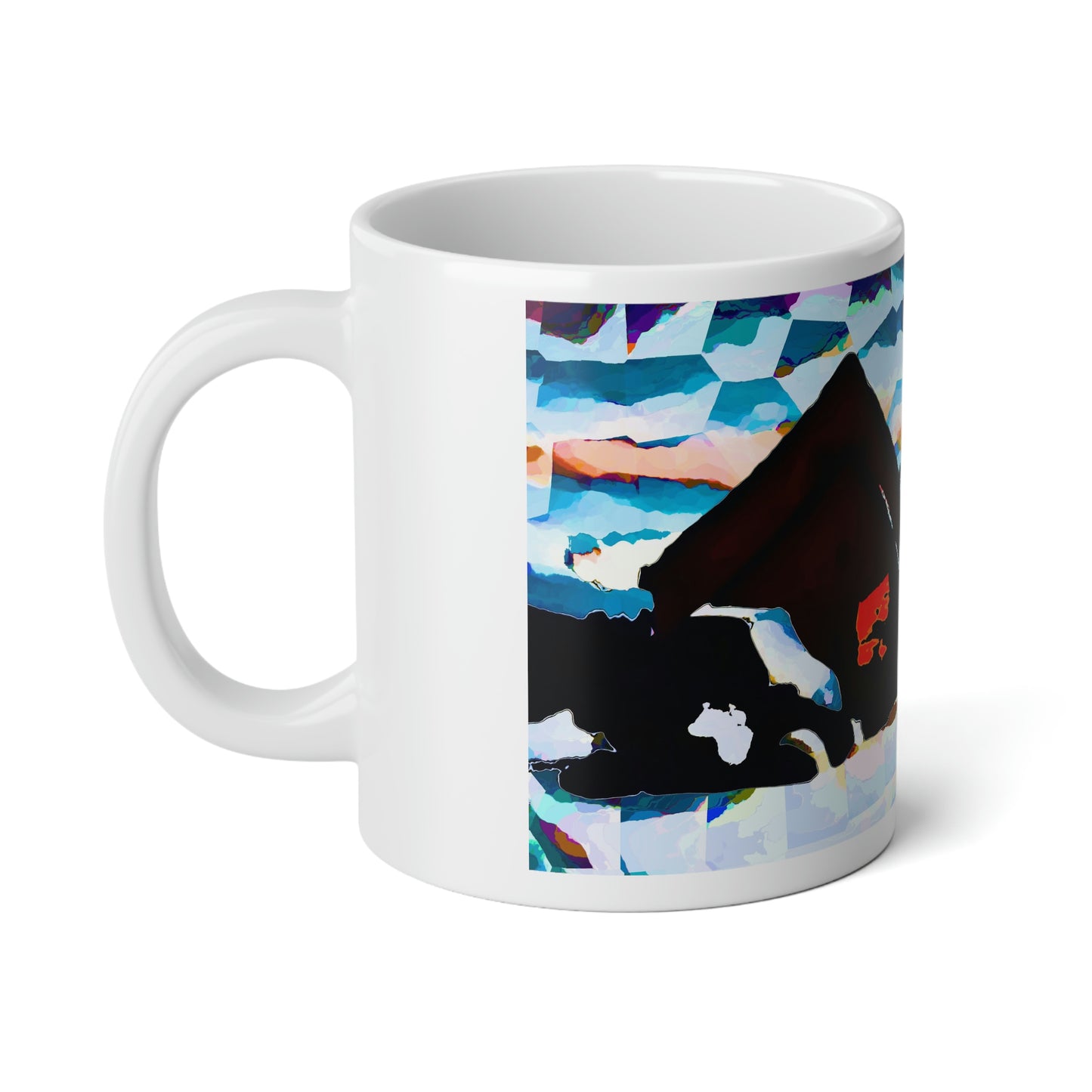 Jumbo Mug, 20oz ... After An Intense Snow Storm ... 'Digging Out' ... A Vehicle & Cabin "In The Mountains" ... March 2023 ... Original Works ...
