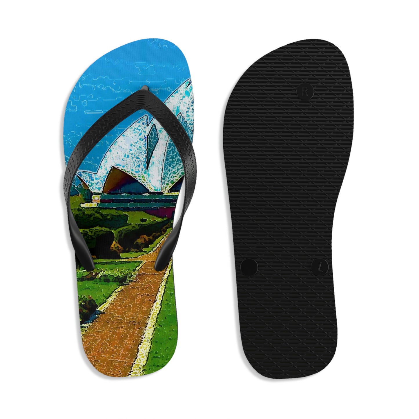Unisex Flip-Flops ... 'Bahai'i House-Of-Worship' ... "Lotus Temple: Delhi, India, 2008" ... Original Works ...