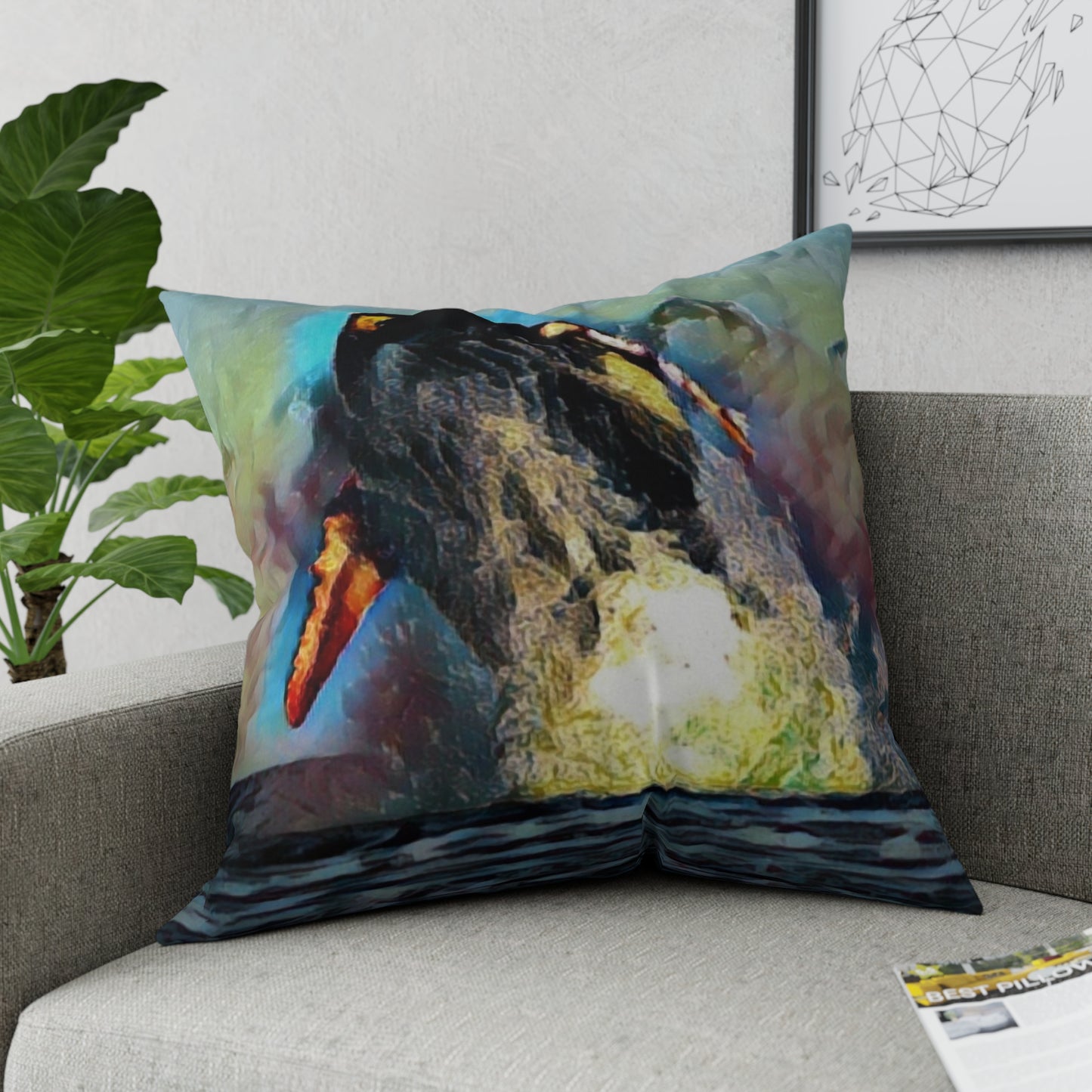 Broadcloth Pillow ... An Extraordinary Humpback Breach ... 'With Explosive Energy' ... Family Archives (KPH) ... Circa: 21st Century. Maui, HI ... Original Works ...