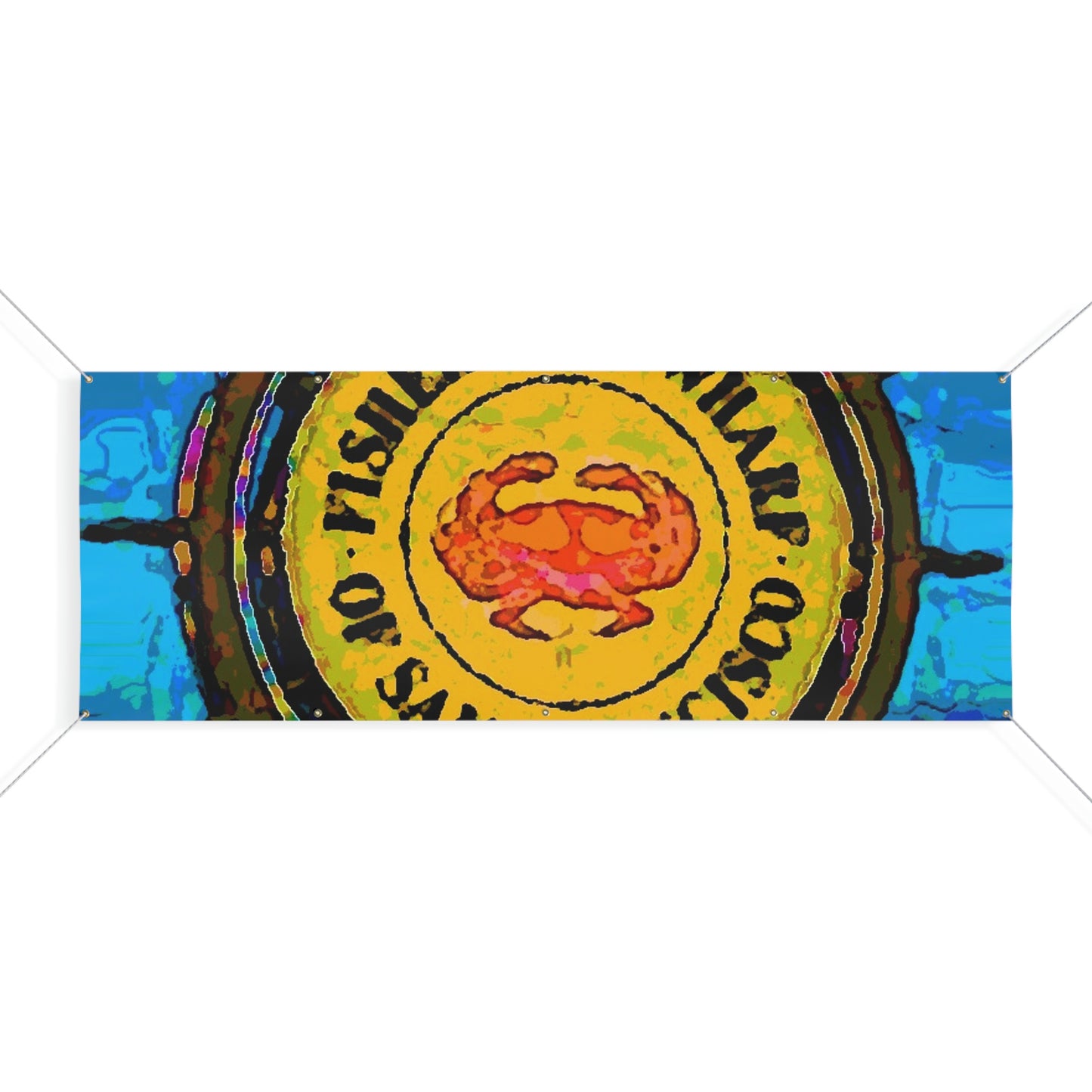 Matte Banner ... "No.9 Fishermen's Grotto - Fishermen's Wharf, SF, California" ... Family Archives: 1970's ... Original Works ...