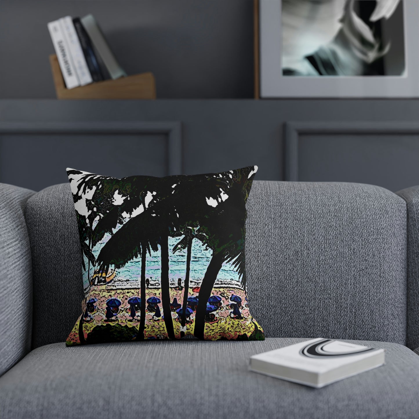 Cushion ... "A Beautiful Beach Amongst The Palms" ... The Outrigger Waikiki, Honolulu, Oahu ... Original Works ...