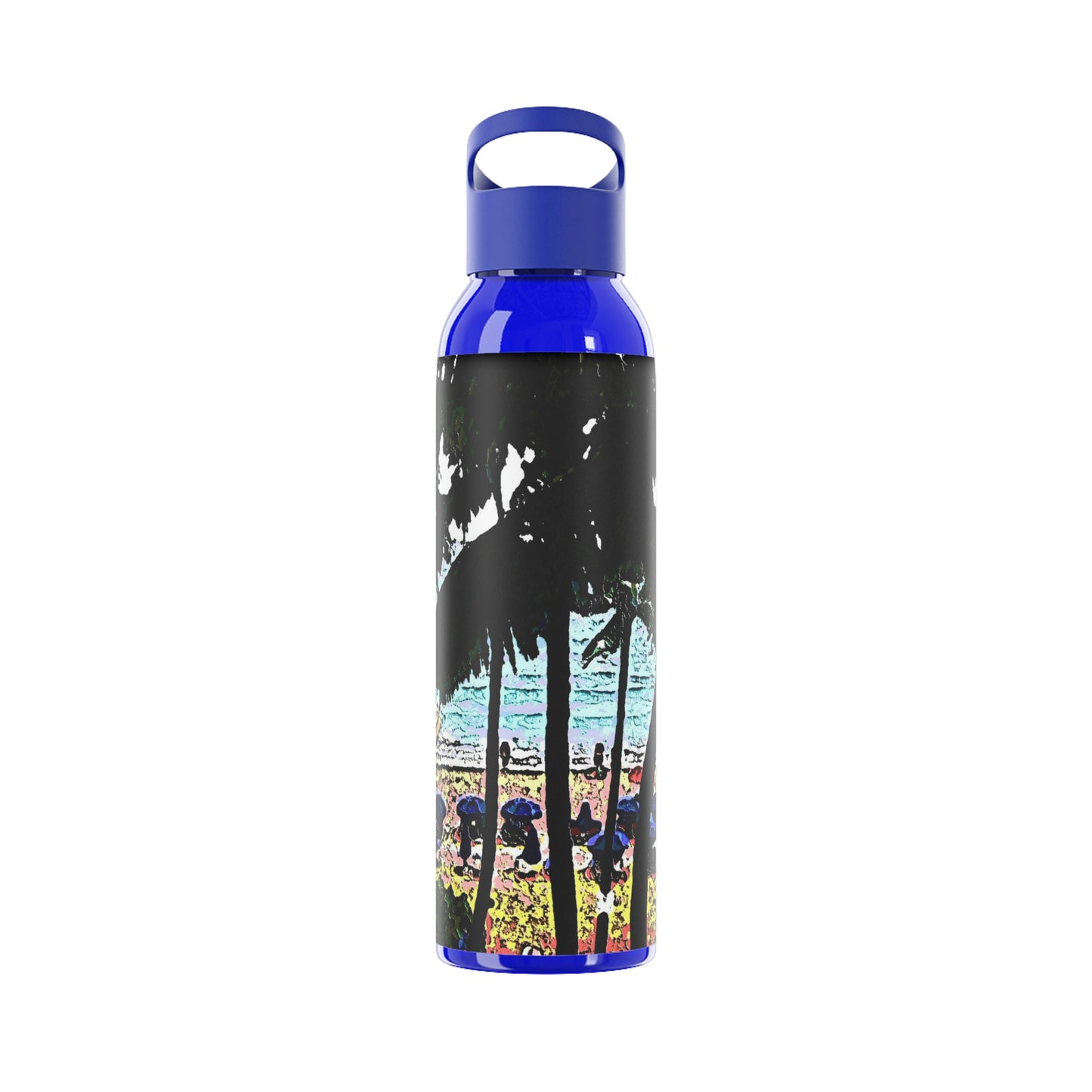 Sky Water Bottle ... "A Beautiful Beach Amongst The Palms" ... The Outrigger Waikiki, Honolulu, Oahu ... Original Works ...