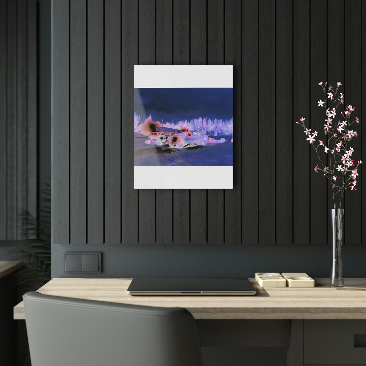 Acrylic Prints ... "Two Vehicles Converge On A Very Early, Cold, Snowy Morning ... Downtown Dixie, Idaho" ... Circa 4Jan23 ... Original Works ...