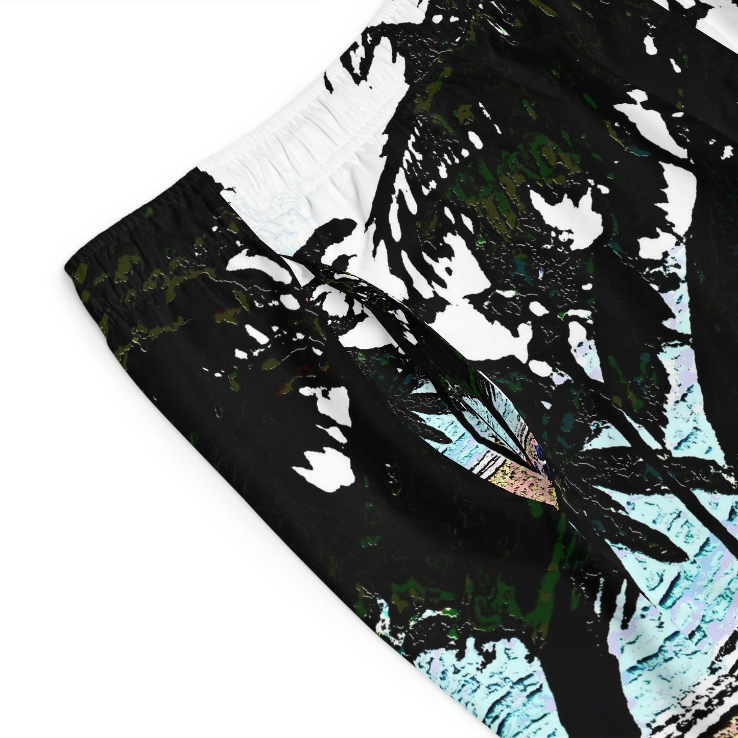 Men's Board Shorts (AOP) ...  "A Beautiful Beach Amongst The Palms" ... The Outrigger Waikiki, Honolulu, Oahu ... Original Works ...