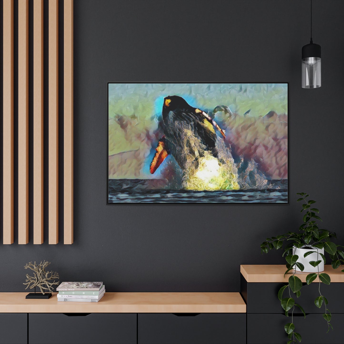 Gallery Canvas Wraps, Horizontal Frame ... An Extraordinary Humpback Breach ... 'With Explosive Energy' ... Family Archives (KPH) ... Circa: 21st Century. Maui, HI ... Original Works ...