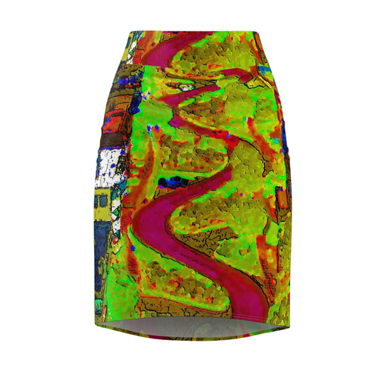 Women's Pencil Skirt ... A Crazy Street ... 'Eight Winding Curve-Switchbacks' ... "Lombard Street, San Francisco, CA' ... Family Archives: 1970's ... Original Works ...