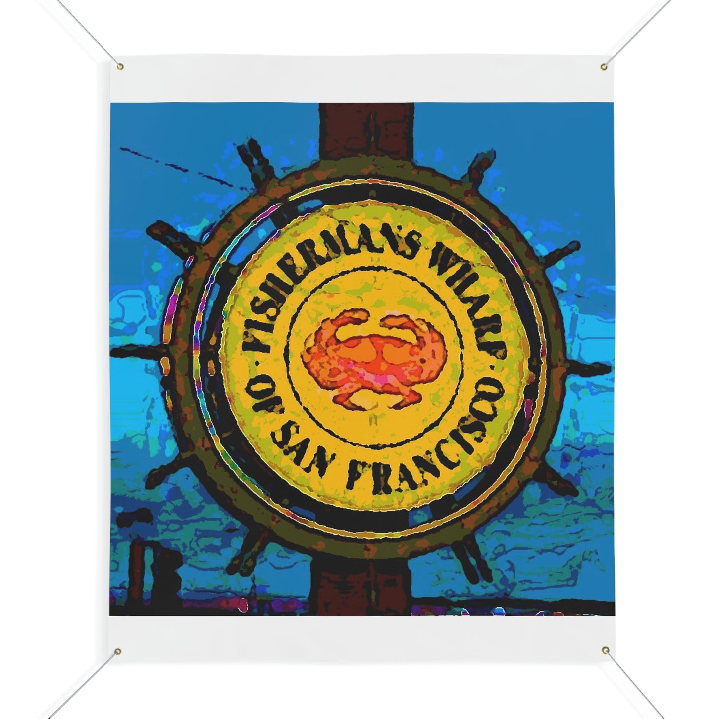Matte Banner ... "No.9 Fishermen's Grotto - Fishermen's Wharf, SF, California" ... Family Archives: 1970's ... Original Works ...