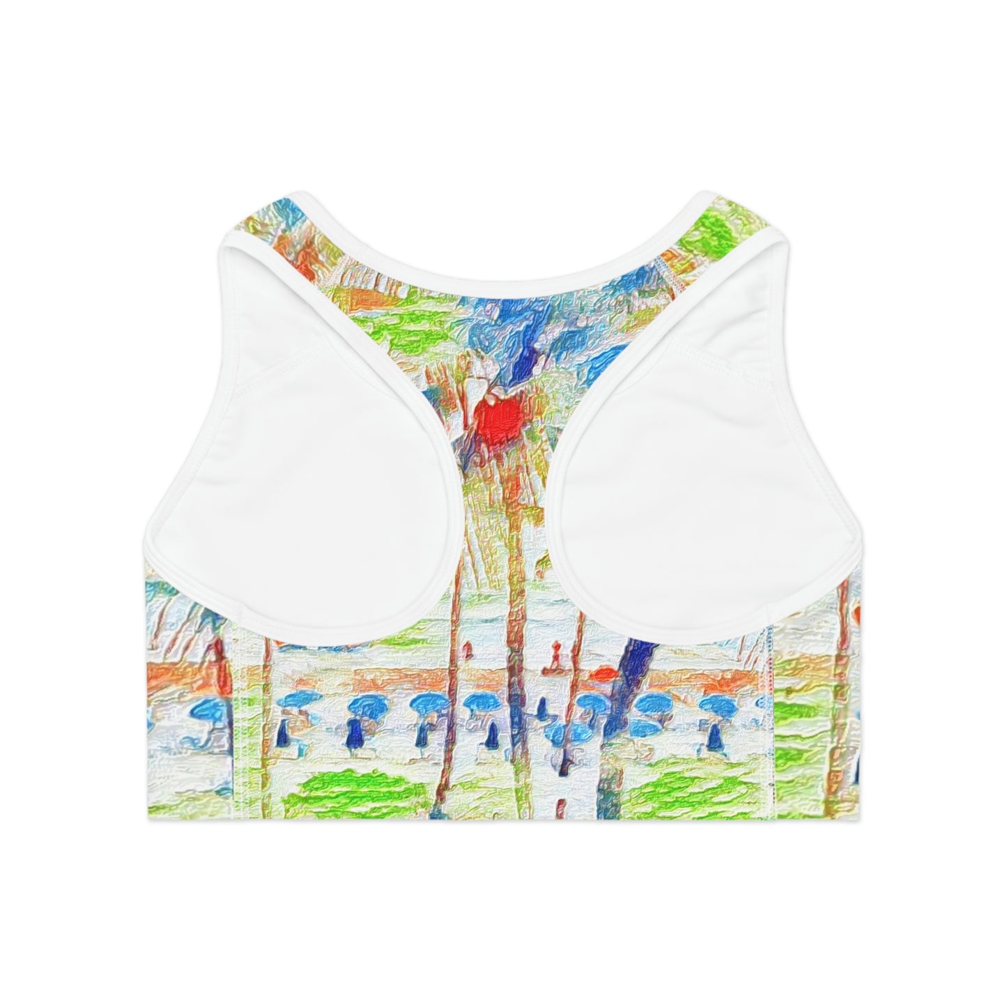 Sports Bra (AOP) ... "The Royal Hawai'ian: Waikiki Beach_Beach" ... Honolulu, HI ... Ocotber 2014 (Halloween) ... Original Works ...