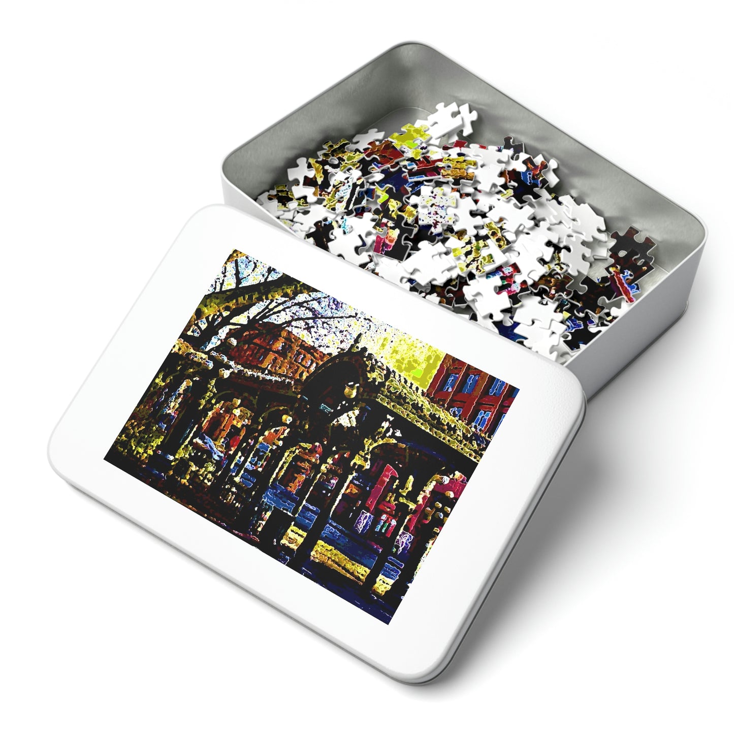 Jigsaw Puzzle (30, 110, 252, 500,1000-Piece) ... A Very Fine Place To Meet ... To Catch The Bus ... 'To Find A Friend' .. Just-To-Hangout ... Dr FJHolt Base Photo ... Original Works ...